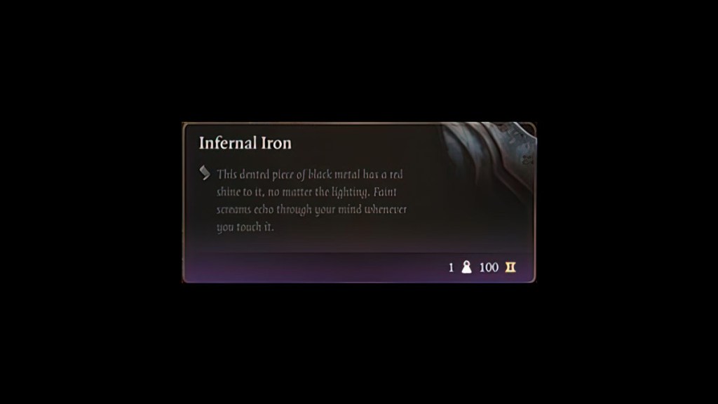 Baldurs Gate 3 Infernal Iron Uses Should I Sell